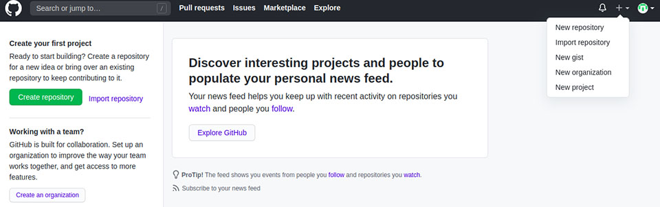 GitHub new repository